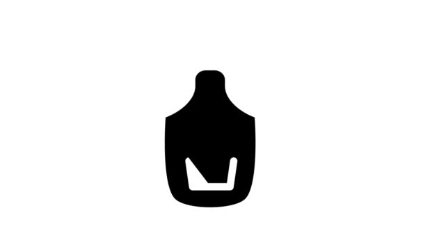 Schürze zum Kochen Glyphen-Icon-Animation — Stockvideo
