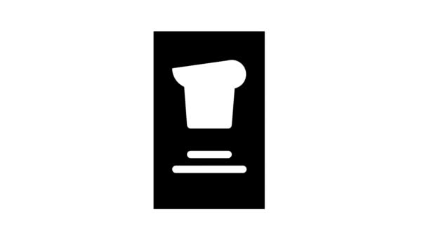 Livro de receitas para cozinhar animação ícone glifo — Vídeo de Stock