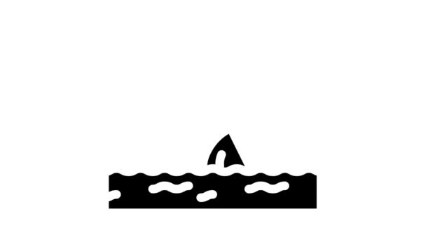 Tsunami ramp glyph pictogram animatie — Stockvideo