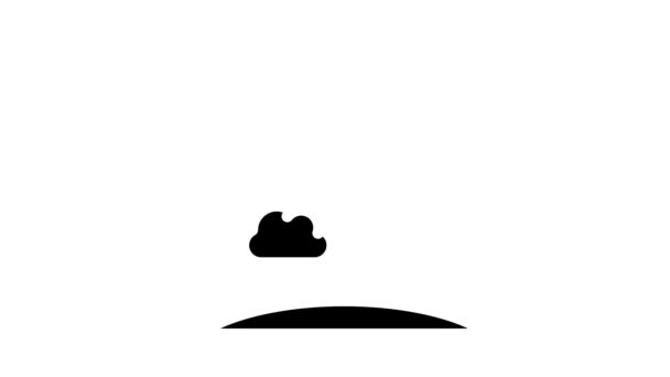 Meteoro queda desastre glifo ícone animação — Vídeo de Stock