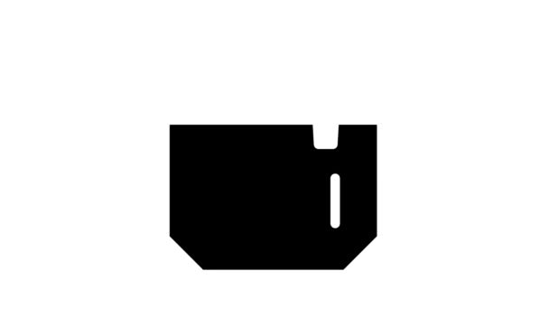 Potlood en pen dragen zak glyph pictogram animatie — Stockvideo