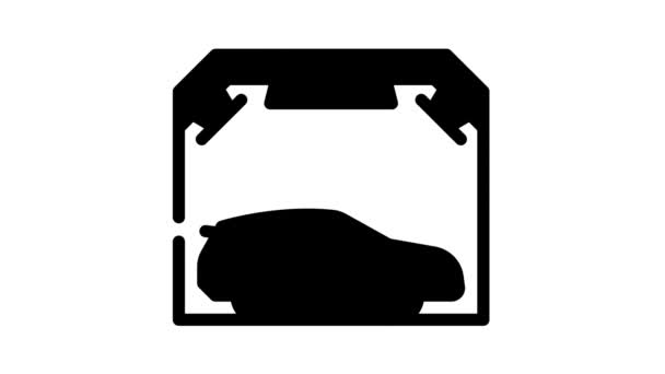 Garázs doboz autó polírozó vonal ikon animáció — Stock videók