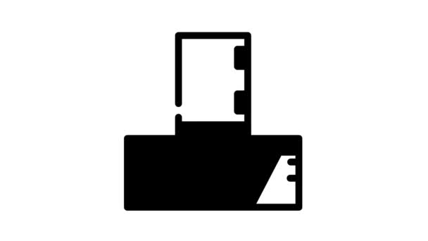 Inodoro línea de compost icono de animación — Vídeo de stock
