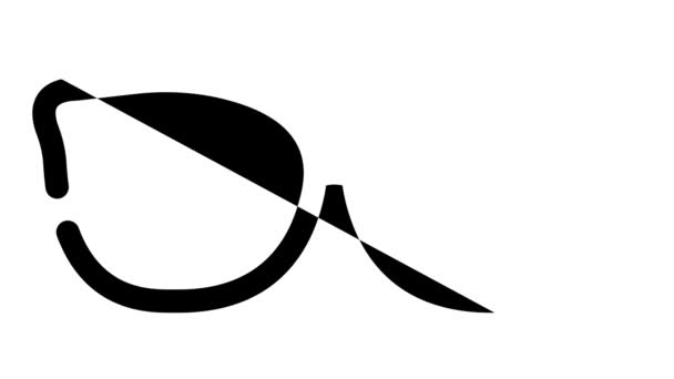 Augenbrille Linie Symbol Animation — Stockvideo