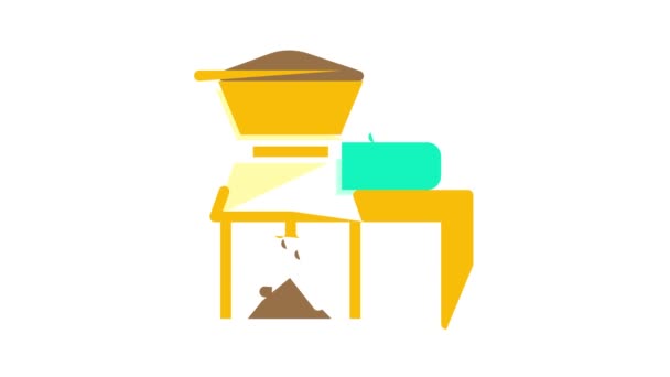 Hushållsavfall fragmenterare färg ikon animation — Stockvideo