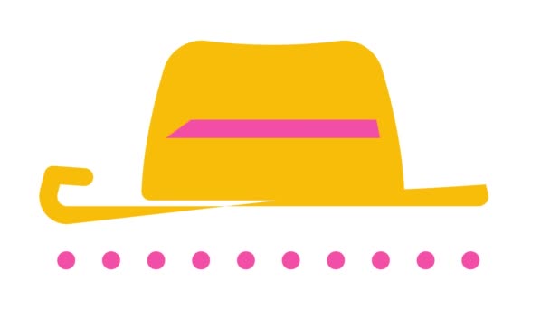 Sombrero España icono de color de animación — Vídeos de Stock