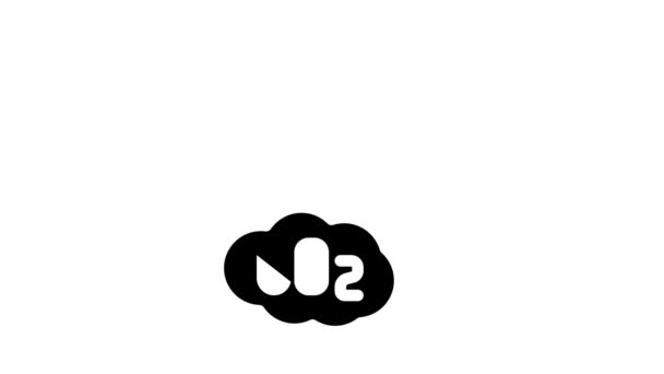 Szén-dioxid-érzékelő embléma ikon animáció — Stock videók