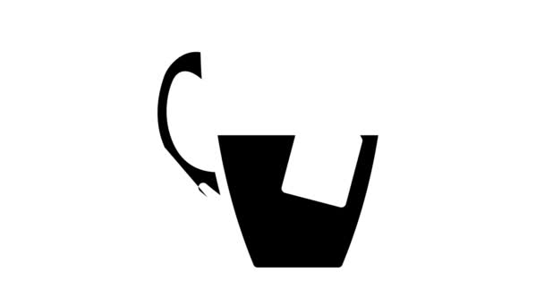 Fincanlı çay sembolü canlandırması — Stok video
