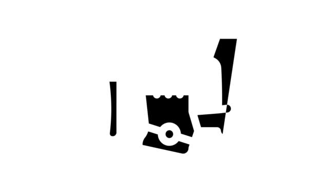 Strumento perforatore icona glyph animazione — Video Stock
