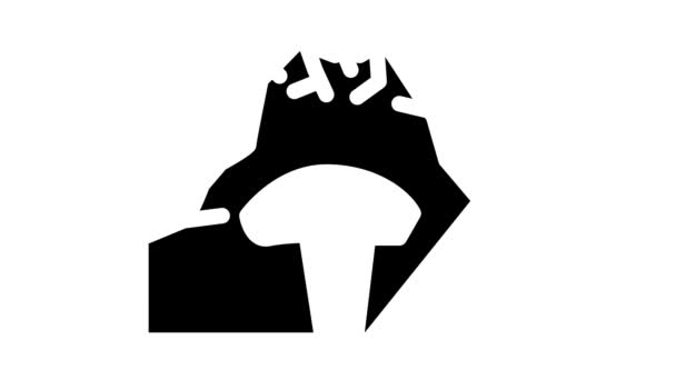 Animación icono cúpula de lava glifo — Vídeos de Stock