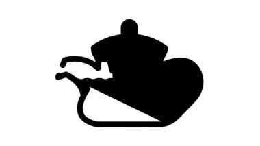 Çay hattı simgesi canlandırması için çaydanlık