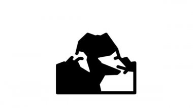 stratovolcano dağ çizgisi simgesi canlandırması