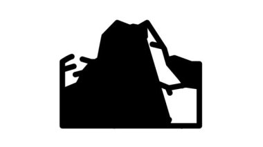 Deprem volkanı çizgi simgesi canlandırması