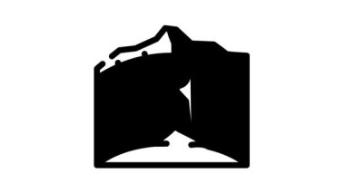 Volkan oluşum süreci çizgi simgesi canlandırması