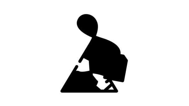 Bolsa triangular línea de té icono de animación — Vídeos de Stock