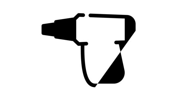 Secador de cabelo ferramenta linha ícone animação — Vídeo de Stock