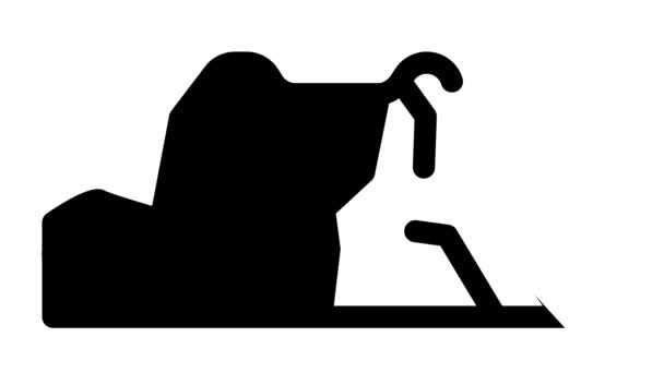 Caldera vulkaan lijn pictogram animatie — Stockvideo