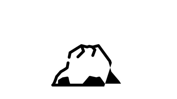 Animace ikon horské linie sopky — Stock video
