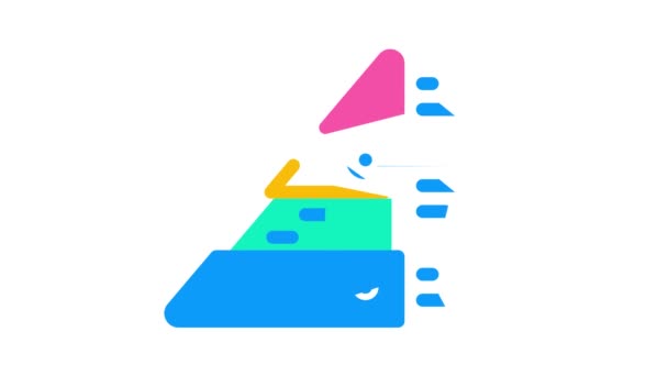 Pyramid maslow color icon animation — 图库视频影像