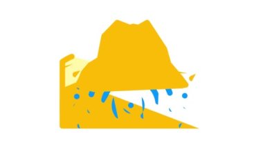 Deprem volkanı renk simgesi canlandırması