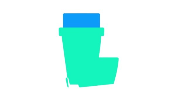 Thermos gereedschap kleur pictogram animatie — Stockvideo