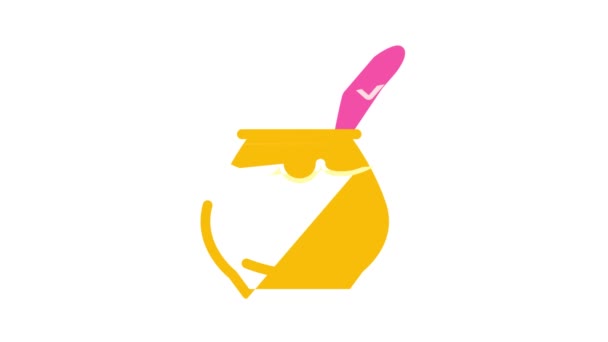 Mate color del té icono de animación — Vídeos de Stock