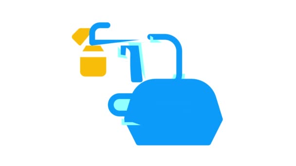 Spray gun tool kleur pictogram animatie — Stockvideo