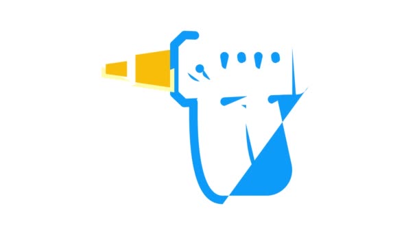 Secador de cabelo ferramenta ícone de cor animação — Vídeo de Stock