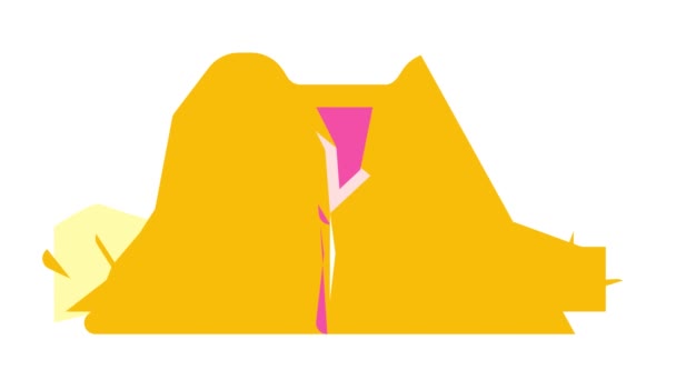 Анимация иконок вулкана кальдера — стоковое видео
