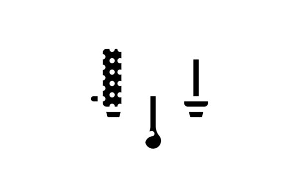 Asciugacapelli pennello icona glyph animazione — Video Stock