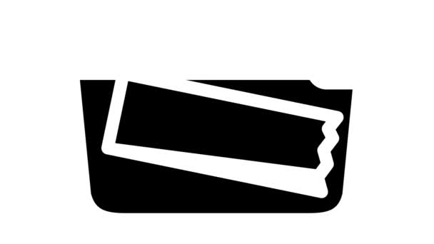 Animação de ícone de glifo da lancheira assinada — Vídeo de Stock
