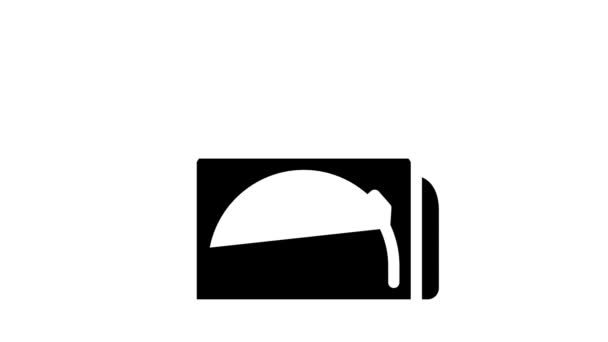 Sport lunchbox zak glyph pictogram animatie — Stockvideo