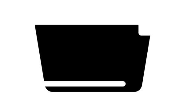 Lunchbox con animazione icona glyph termometro a colori — Video Stock