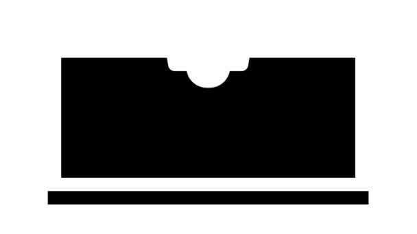 Lancheira com animação de ícone de glifo alça — Vídeo de Stock