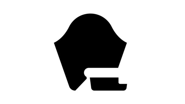 Women lunchbox glyph icon animation — Stock Video