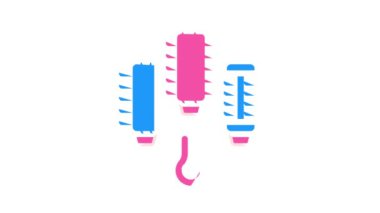 saç kurutma fırçası renk simgesi canlandırması