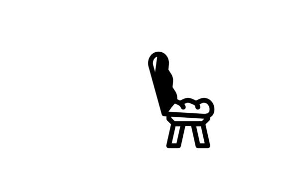 洗发椅线图标动画 — 图库视频影像