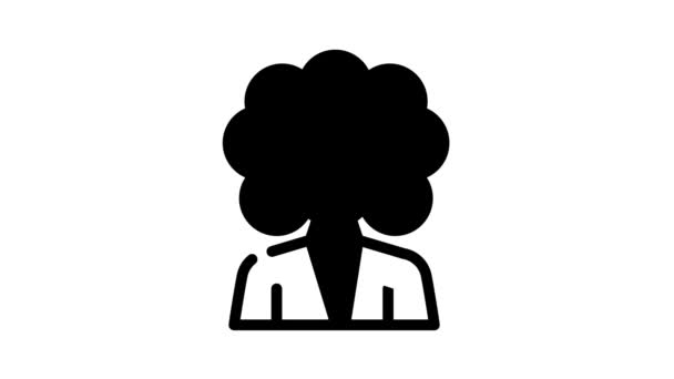 Línea de pelo permanente icono de animación — Vídeo de stock