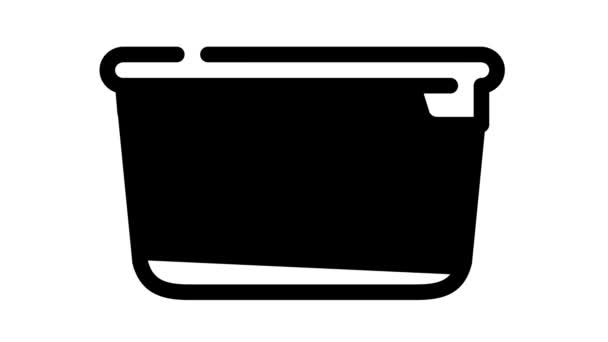 Animazione icona firmata lunchbox line — Video Stock