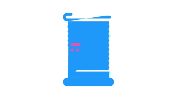 Contenedor de comida enlatada icono de color de animación — Vídeo de stock