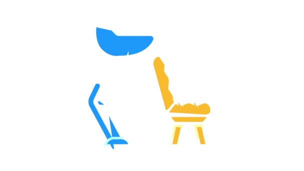 Waschen Haar Stuhl Farbe Symbol Animation
