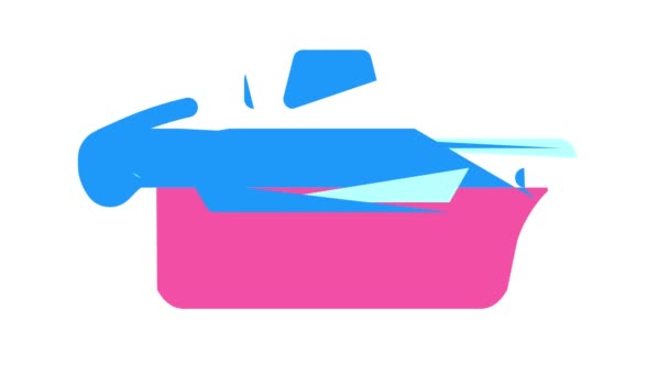 Vakuum-Lunchbox Farb-Icon-Animation