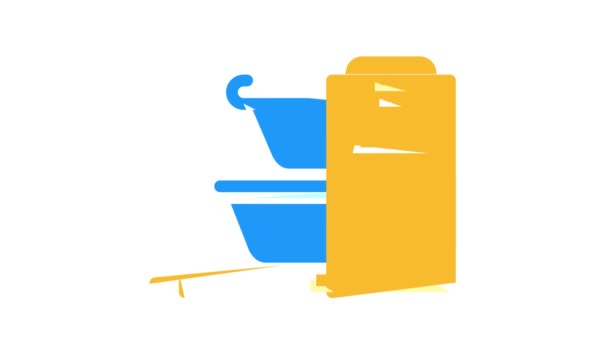 Tragetasche Lunchbox Farb-Icon Animation — Stockvideo
