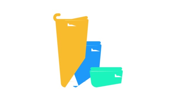 Verschiedene Höhe der Lunchbox Farb-Icon-Animation