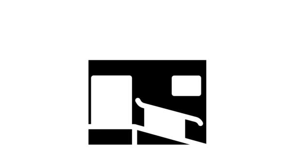 Construção rampa glifo ícone animação — Vídeo de Stock