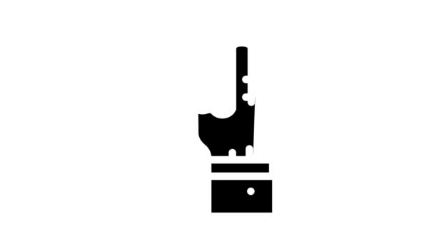 Comunicazione in lingua dei segni glyph icona animazione — Video Stock