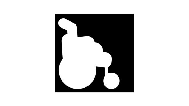 WC dla niepełnosprawnych animacji ikony glifa — Wideo stockowe