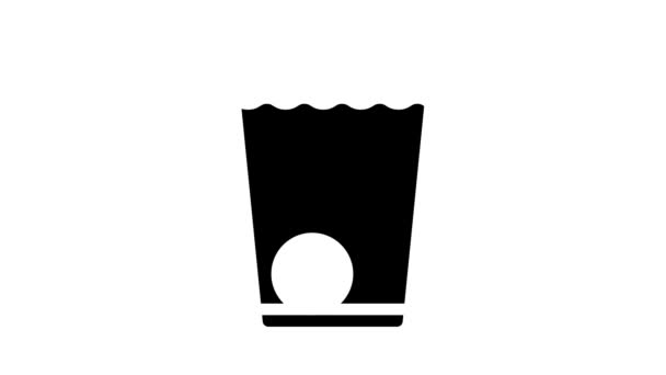 In water oplosbare pillen glyph pictogram animatie — Stockvideo