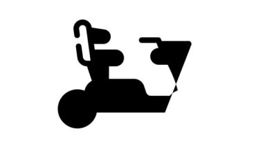 Engelliler için elektrikli scooter simge çizgisi canlandırması