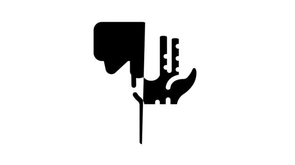 Comunicación en línea de lenguaje de señas icono de animación — Vídeo de stock